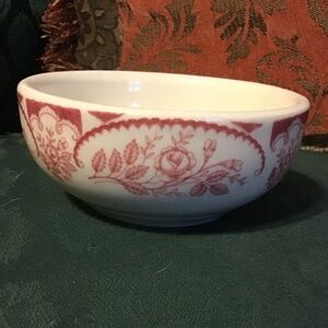 MCNICOL MARTIN ROSE BOWL FINGER CEREAT DESSERT VINTAGE MADE IN USA CHINA GUC